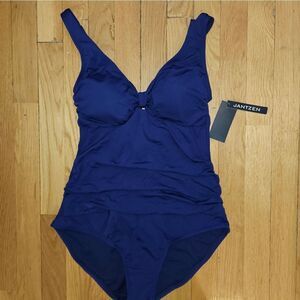 Jantzen Women's Navy Blue Women's One Piece Swimsuit Size 10